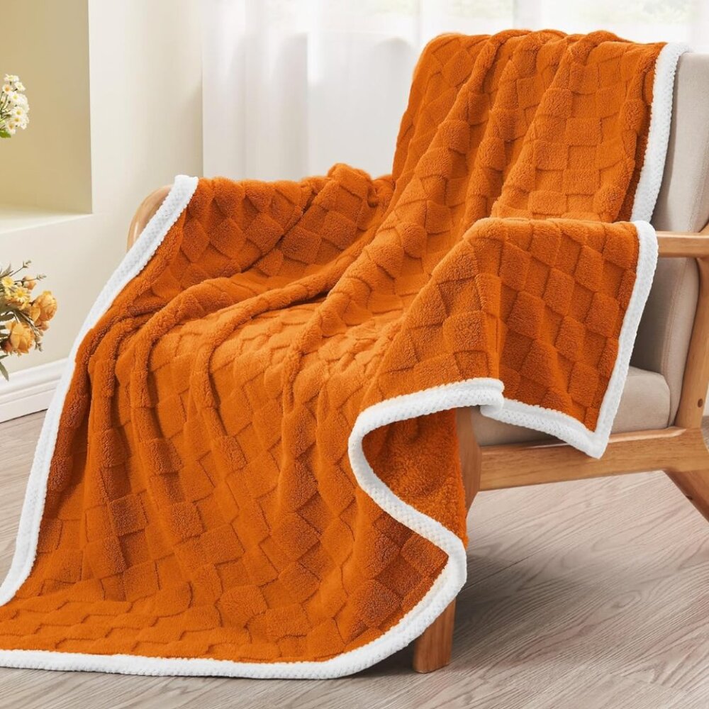 Super Soft Fall Throw Blanket Orange 50"x60"